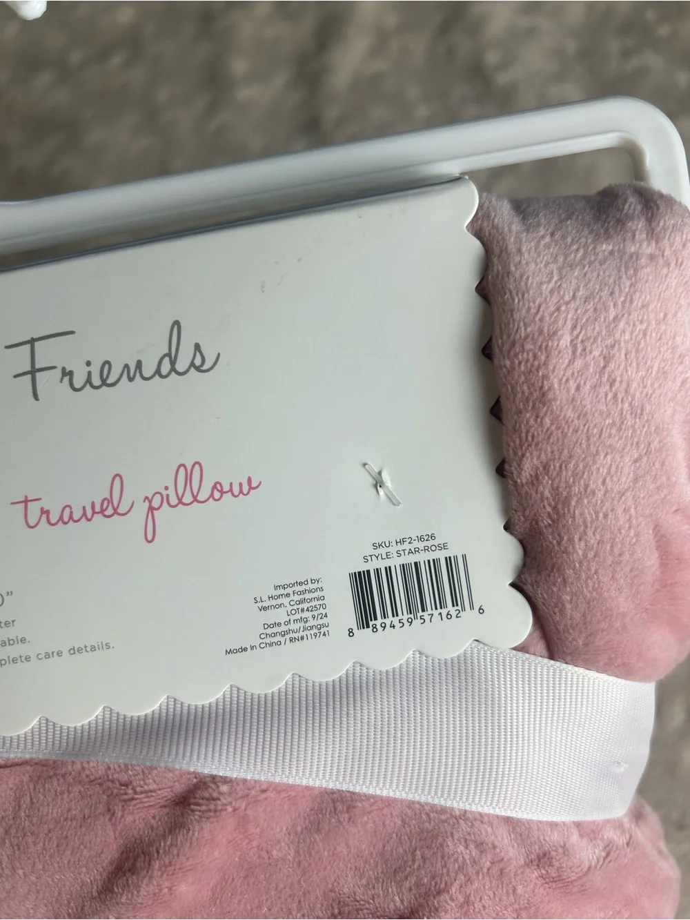 Huggable Friends Pink Star Rose Baby Blanket Travel Pillow SL Home Fashions